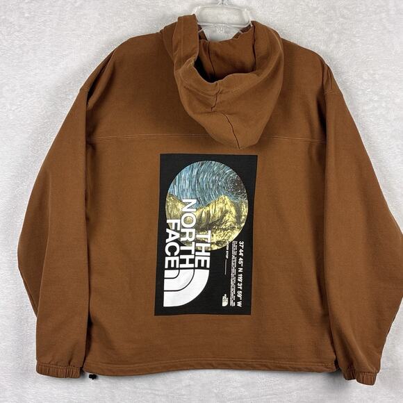 North Face AXYS Hoodie Mens M Rust Brown Fleece Outdoor Preppy Nature Workout - Picture 1 of 10